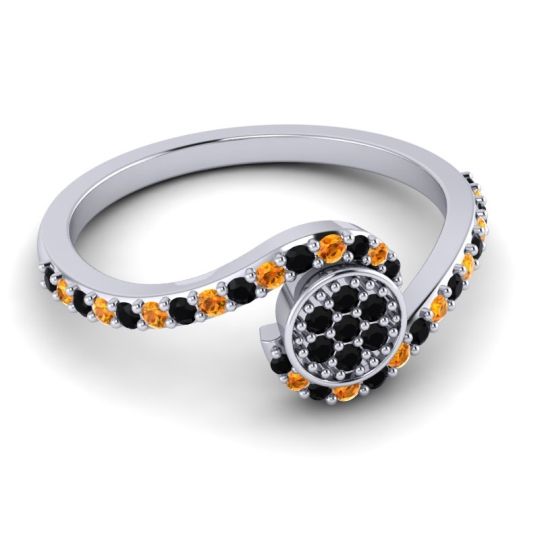 Simple Floral Pave Vapi Ring