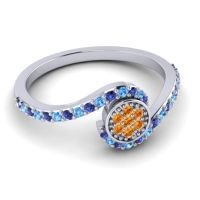 Simple Floral Pave Vapi Ring
