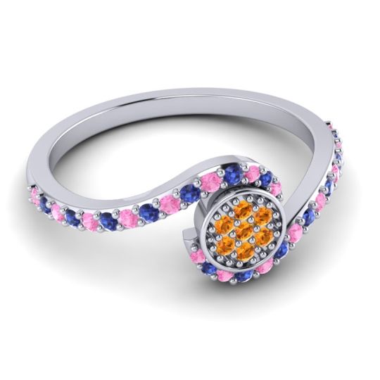 Simple Floral Pave Vapi Ring