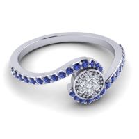 Simple Floral Pave Vapi Ring