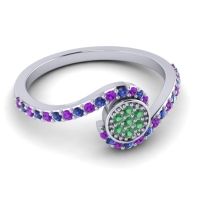 Simple Floral Pave Vapi Ring