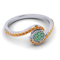 Simple Floral Pave Vapi Ring