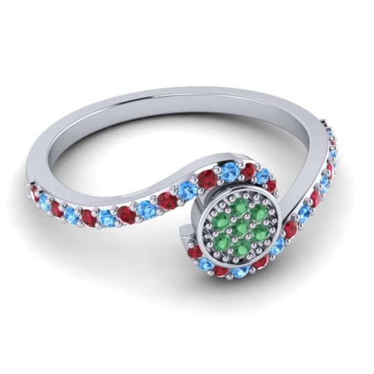 Simple Floral Pave Vapi Ring
