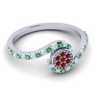 Simple Floral Pave Vapi Ring