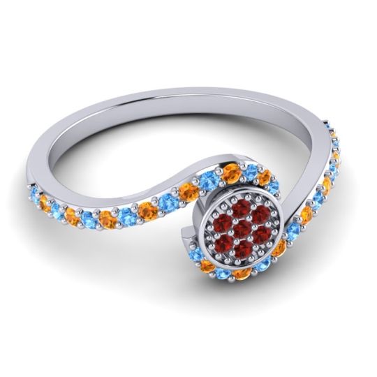 Simple Floral Pave Vapi Ring