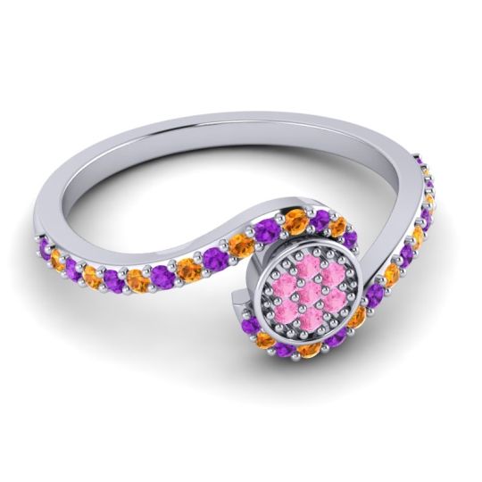 Simple Floral Pave Vapi Ring
