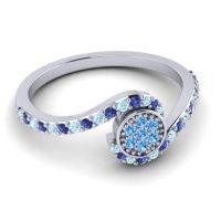 Simple Floral Pave Vapi Ring