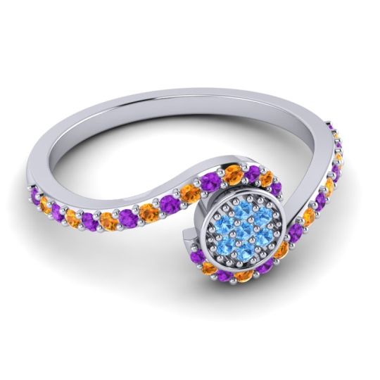 Simple Floral Pave Vapi Ring
