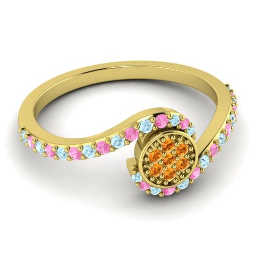 Simple Floral Pave Vapi Ring