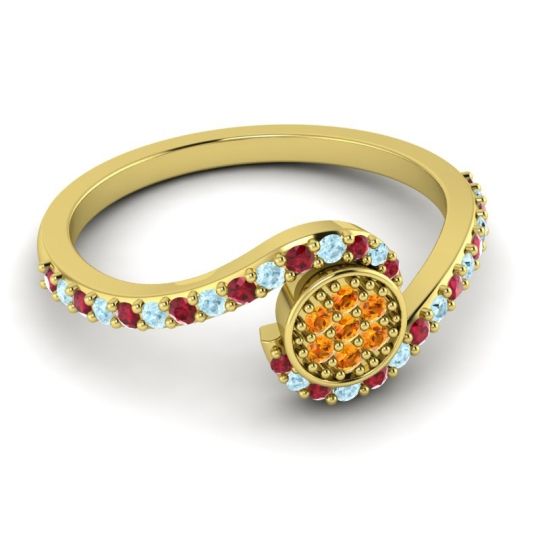 Simple Floral Pave Vapi Ring