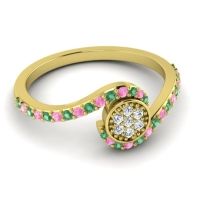 Simple Floral Pave Vapi Ring