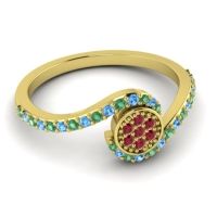 Simple Floral Pave Vapi Ring