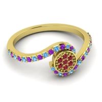 Simple Floral Pave Vapi Ring