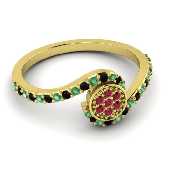 Simple Floral Pave Vapi Ring