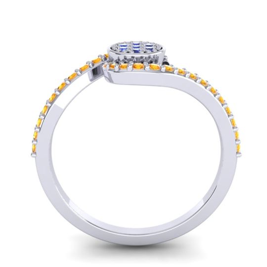 Simple Floral Pave Vapi Ring