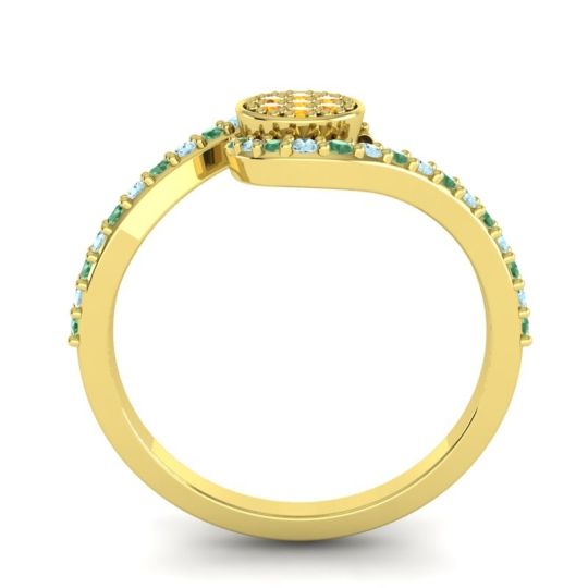 Simple Floral Pave Vapi Ring