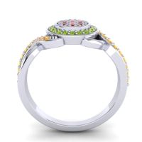 Statement Floral Pave Bhumi Ring