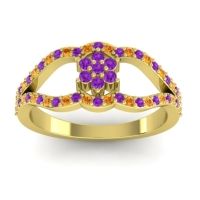 Amethyst Fashion Ring In 14k Yellow Gold With Citrine – Koza Simple Ring