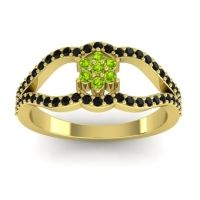 Peridot Fashion Ring In 14k Yellow Gold With Black Onyx – Koza Simple Ring