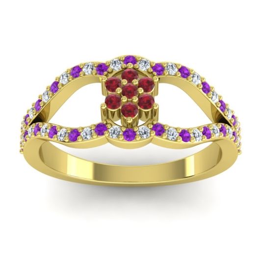 Floral Pave Koza Ring