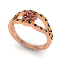 Floral Pave Koza Ring