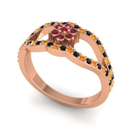 Floral Pave Koza Ring