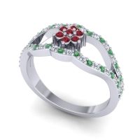 Floral Pave Koza Ring