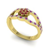 Floral Pave Koza Ring