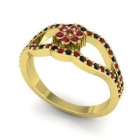 Floral Pave Koza Ring
