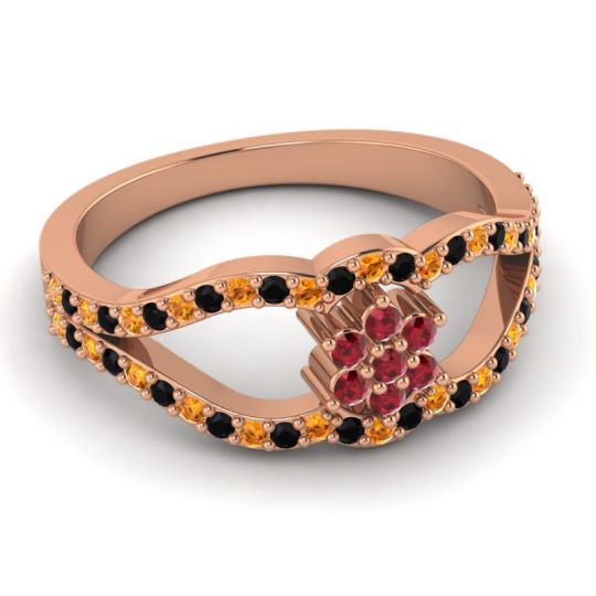 Floral Pave Koza Ring