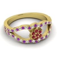 Floral Pave Koza Ring