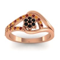Black Onyx Fashion Ring In 18K Rose Gold With Citrine And Garnet – Puspin Simple Ring