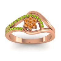 Floral Pave Puspin Ring