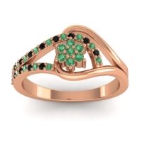 Emerald Fashion Ring In 18K Rose Gold With Black Onyx – Puspin Simple Ring