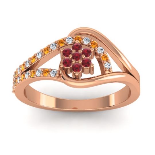 Floral Pave Puspin Ring