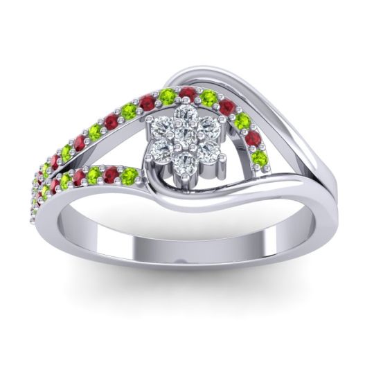 Floral Pave Puspin Ring