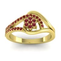 Ruby Fashion Ring In 14k Yellow Gold With Garnet – Puspin Simple Ring