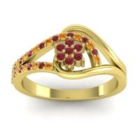 Ruby Fashion Ring In 14k Yellow Gold With Citrine – Puspin Simple Ring