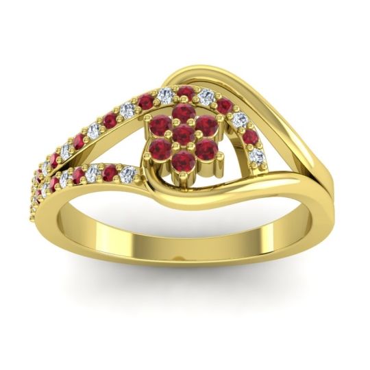 Floral Pave Puspin Ring