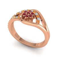 Floral Pave Puspin Ring