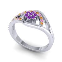 Floral Pave Puspin Ring