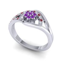 Floral Pave Puspin Ring