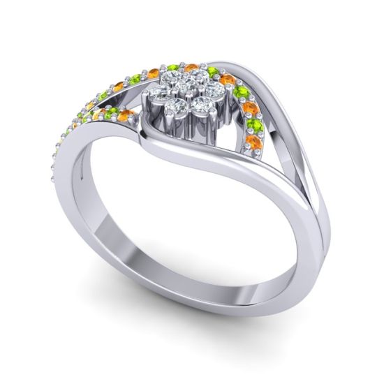 Floral Pave Puspin Ring