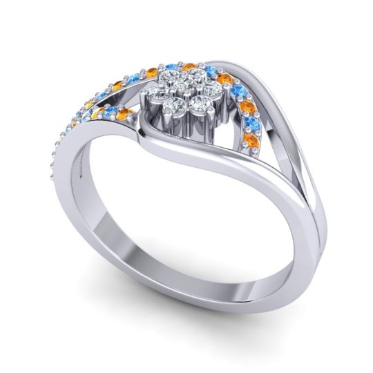 Floral Pave Puspin Ring