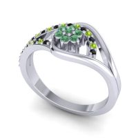 Floral Pave Puspin Ring