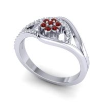 Floral Pave Puspin Ring