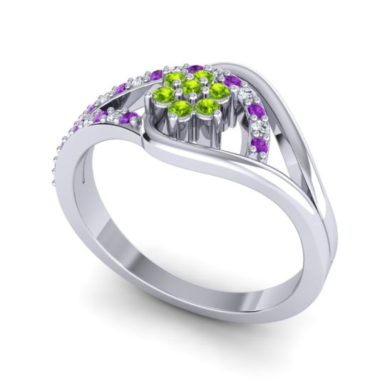 Floral Pave Puspin Ring