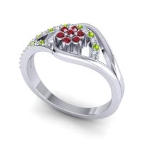 Floral Pave Puspin Ring