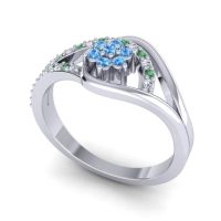 Floral Pave Puspin Ring