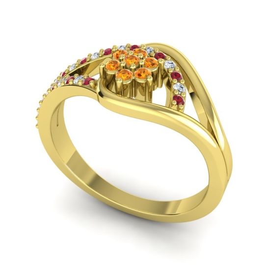 Floral Pave Puspin Ring